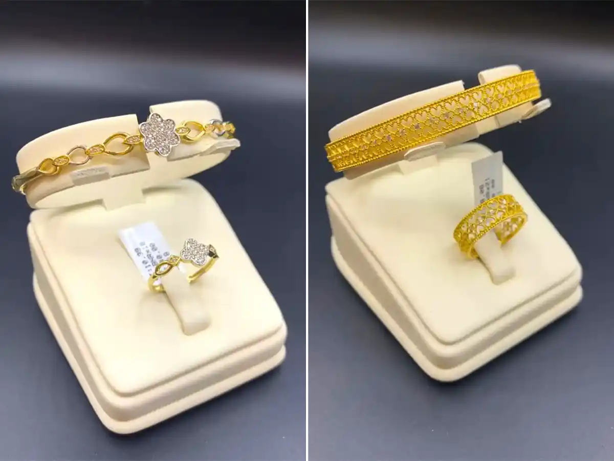 ست انگشتر دستبند زنانه طلا