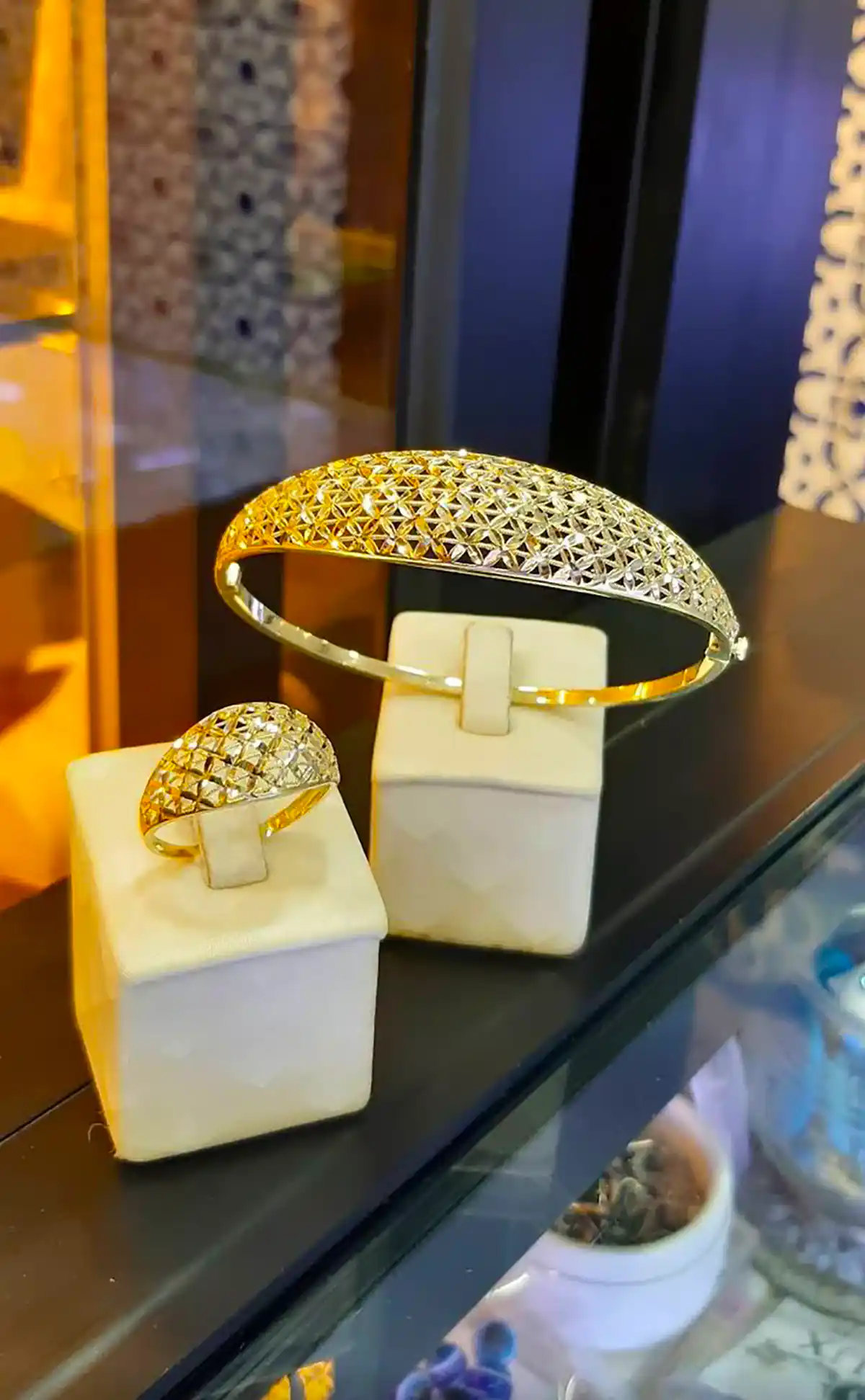 ست انگشتر دستبند زنانه طلا