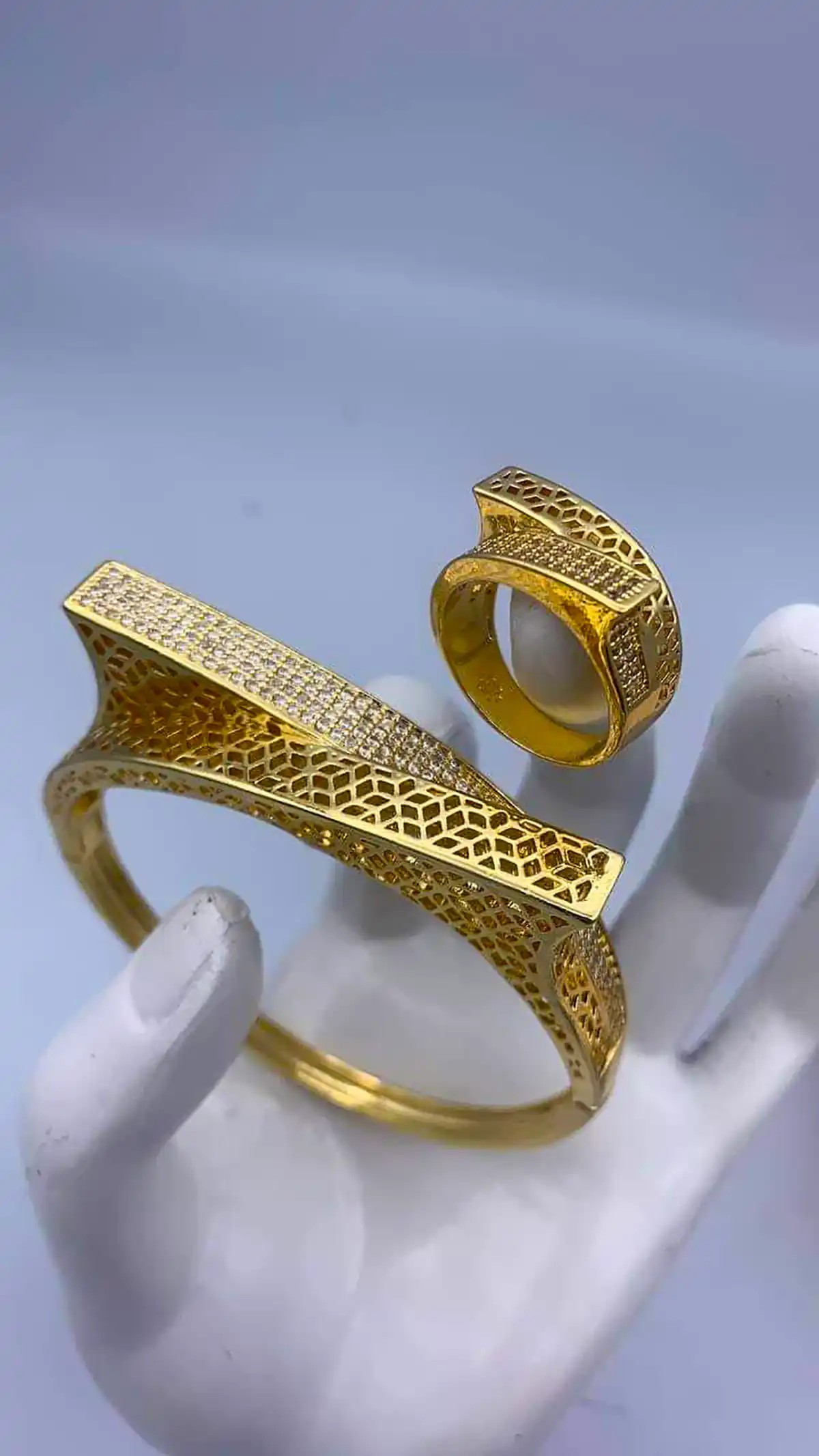 ست انگشتر دستبند زنانه طلا