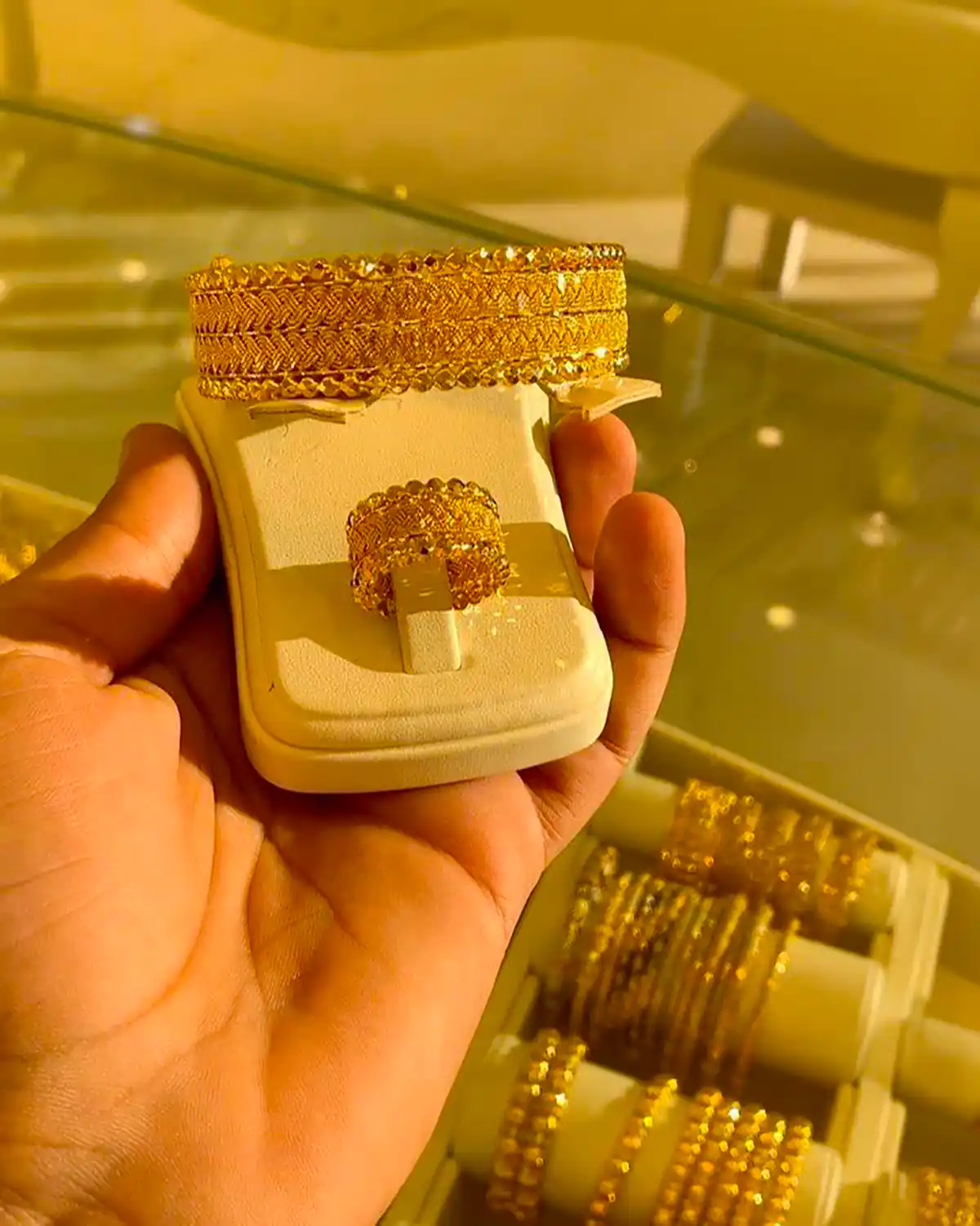 ست انگشتر دستبند زنانه طلا