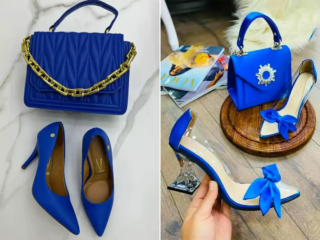 ست کیف و کفش آبی کاربی