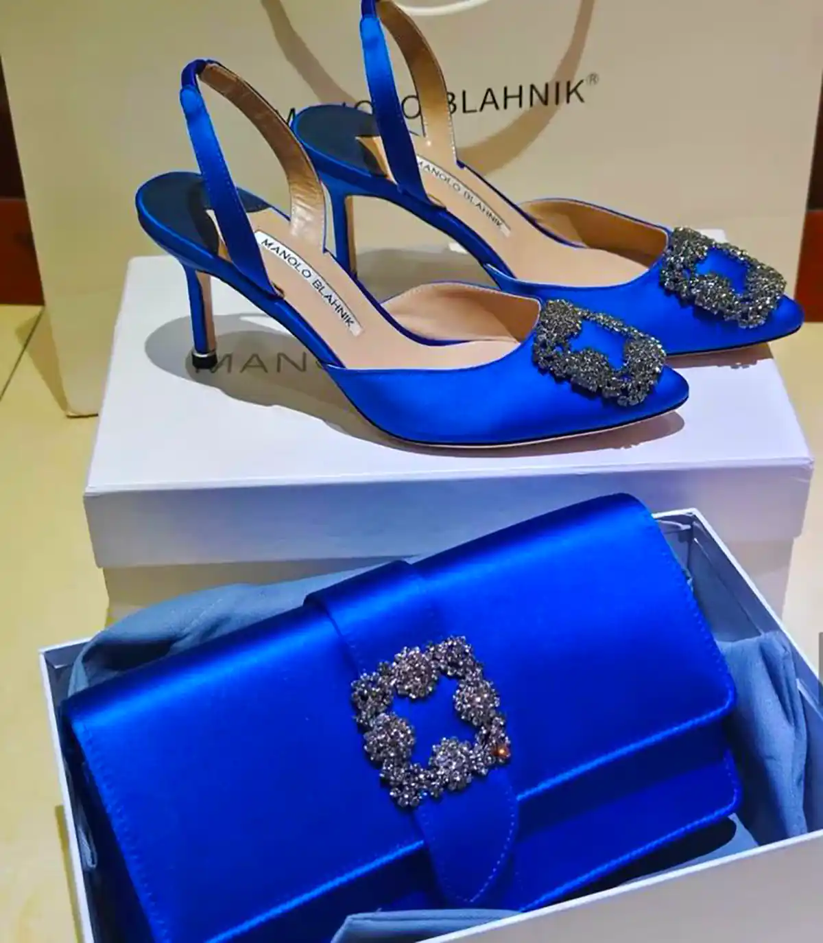 ست کیف و کفش آبی کاربی