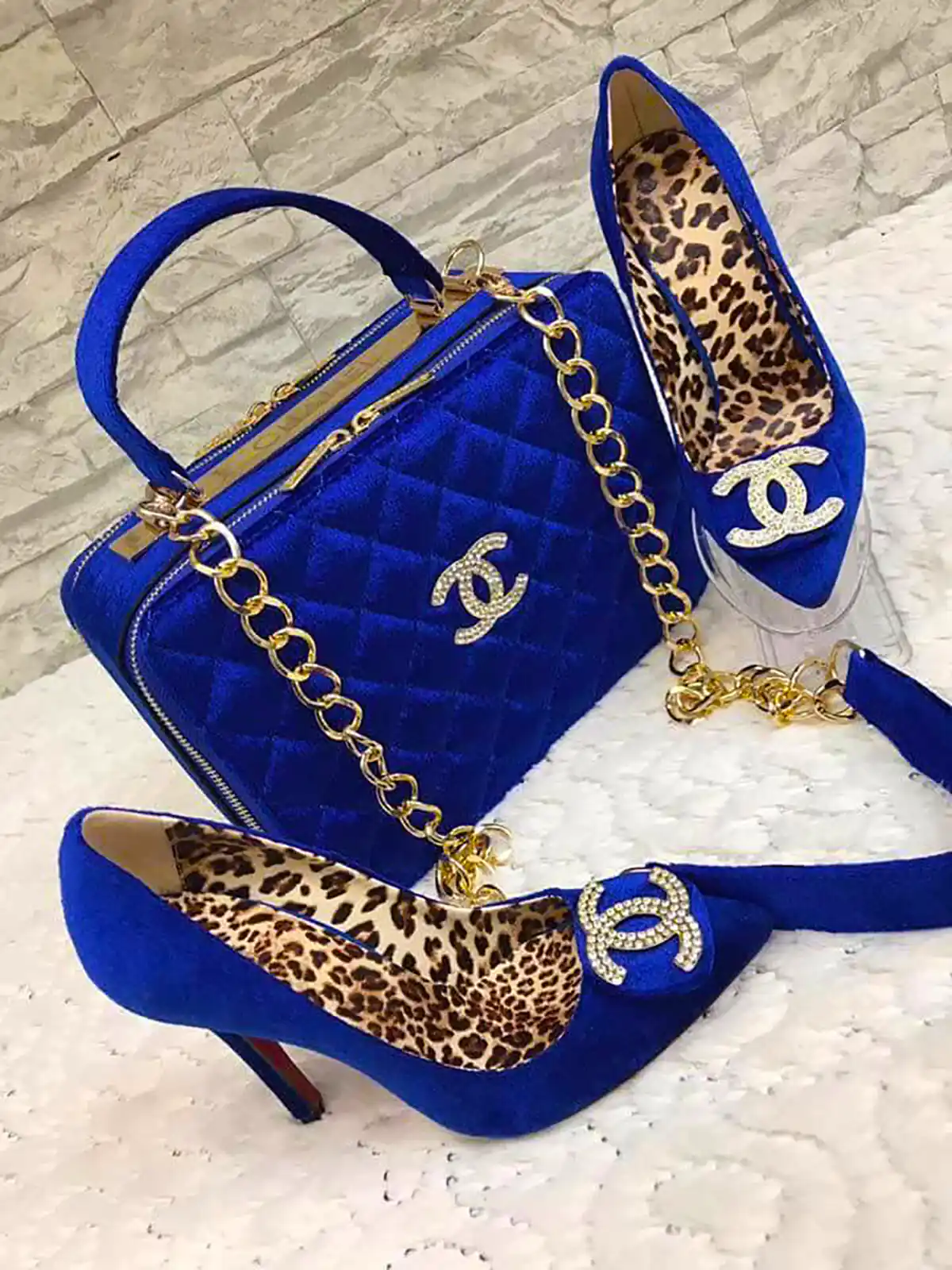 ست کیف و کفش آبی کاربی