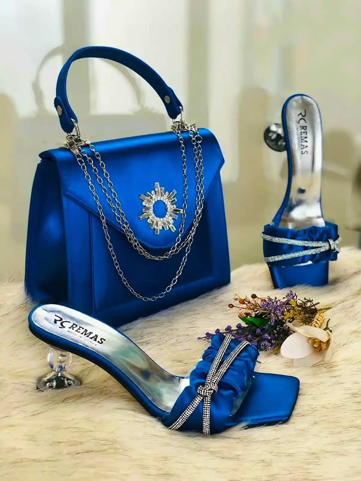 ست کیف و کفش آبی کاربی