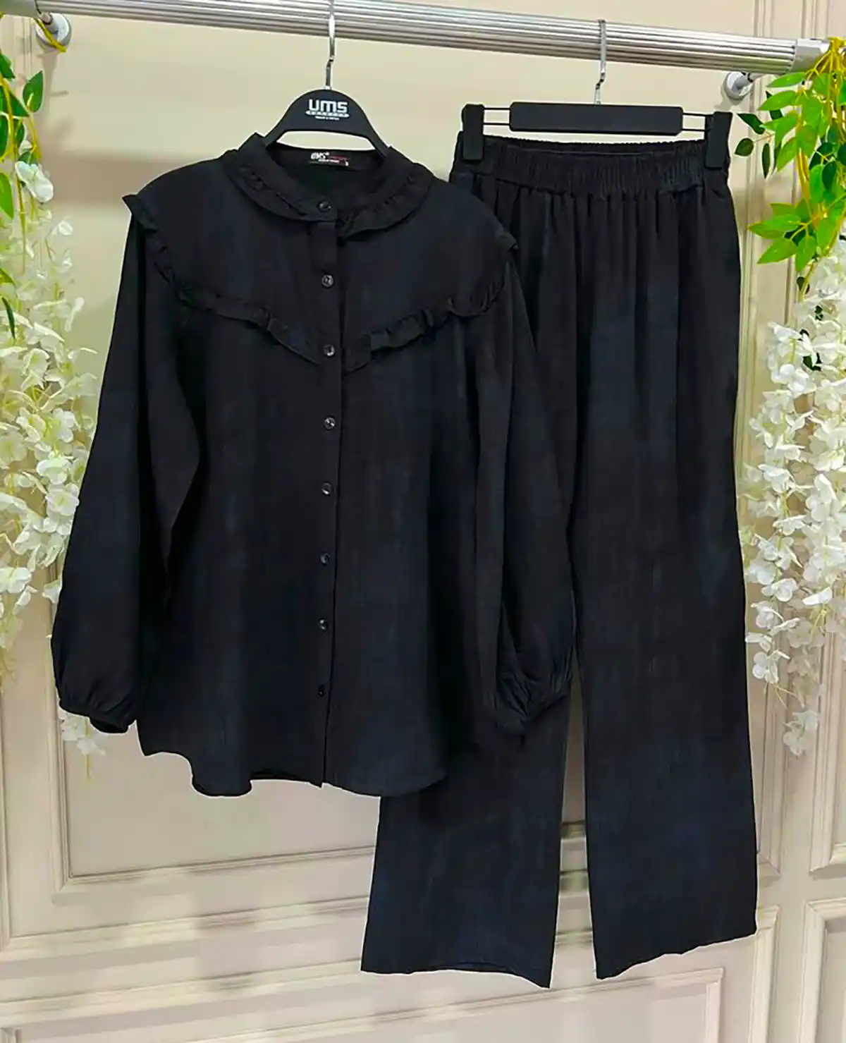 ست شومیز شلوار مشکی زنانه