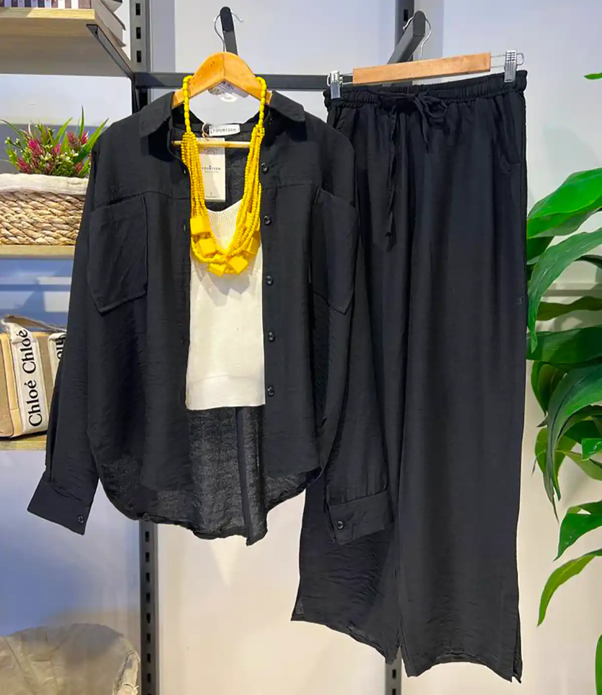 ست شومیز شلوار مشکی زنانه