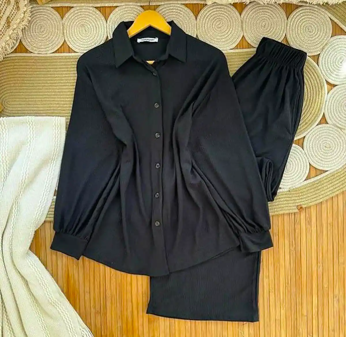 ست شومیز شلوار مشکی زنانه