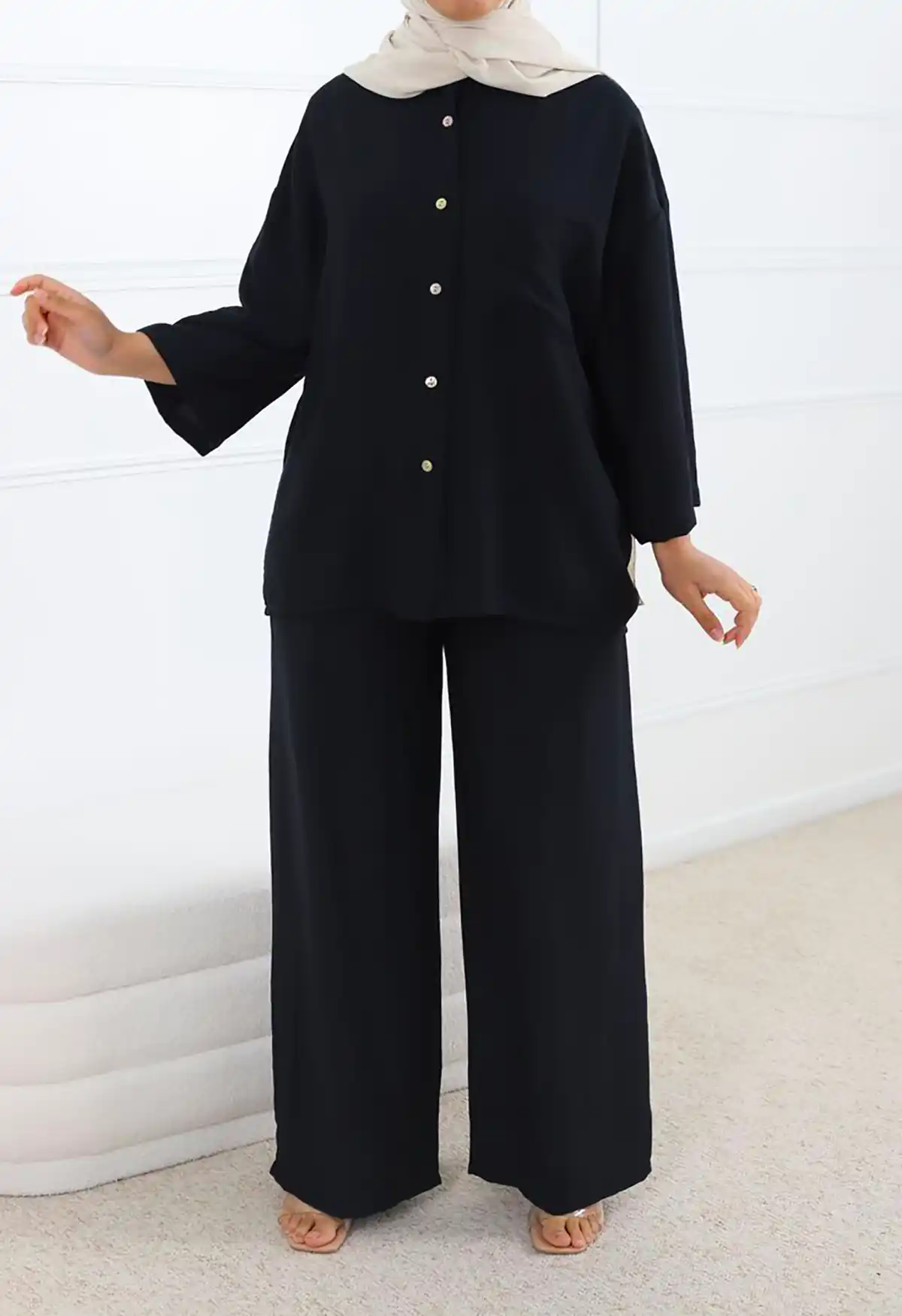 ست شومیز شلوار مشکی زنانه