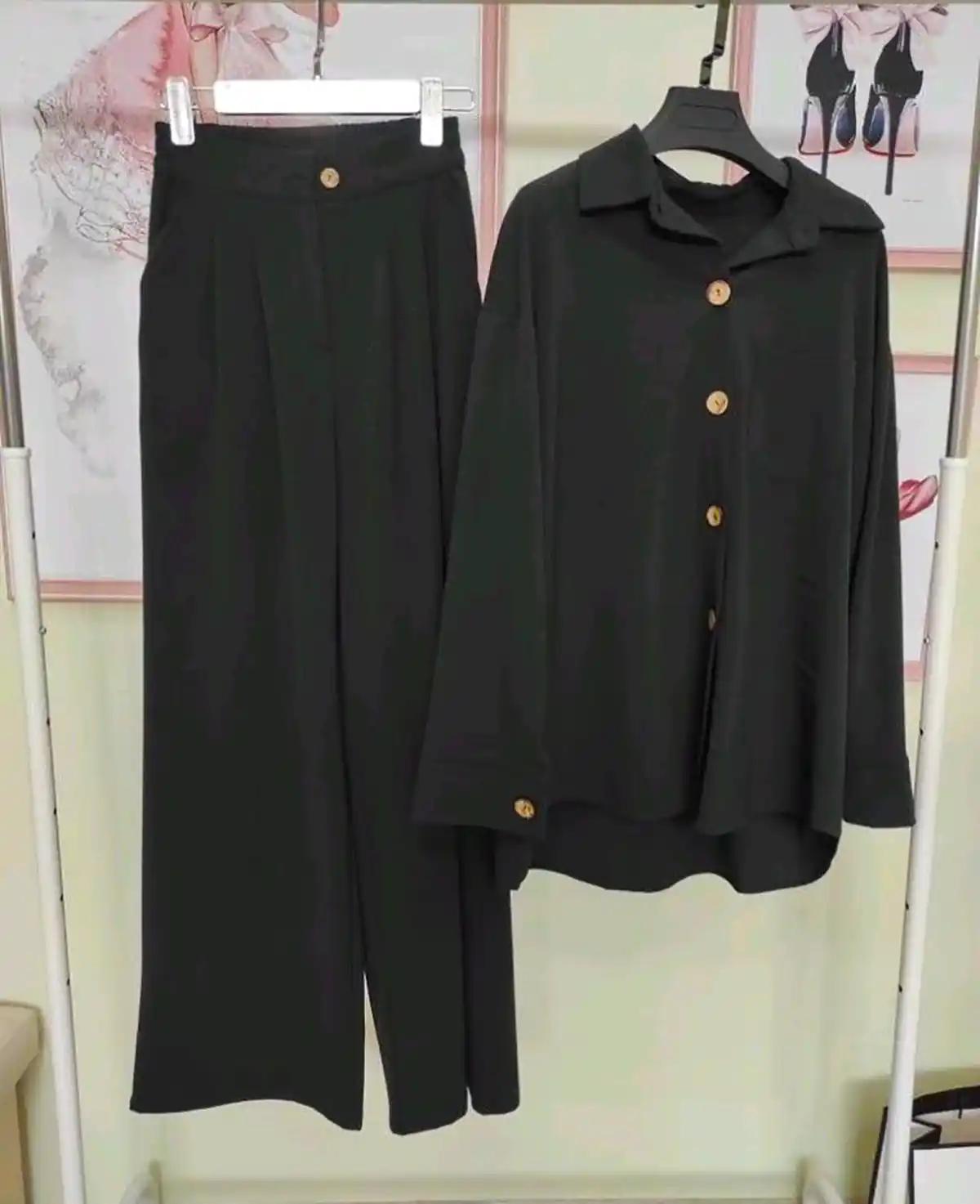 ست شومیز شلوار مشکی زنانه