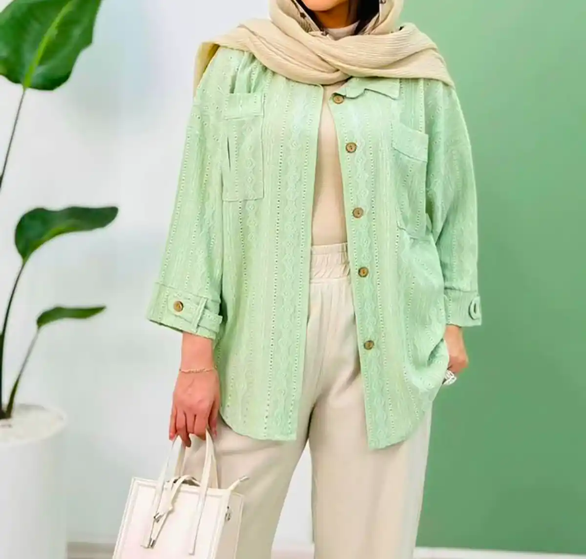 شومیز مانتویی دکمه دار زیبا