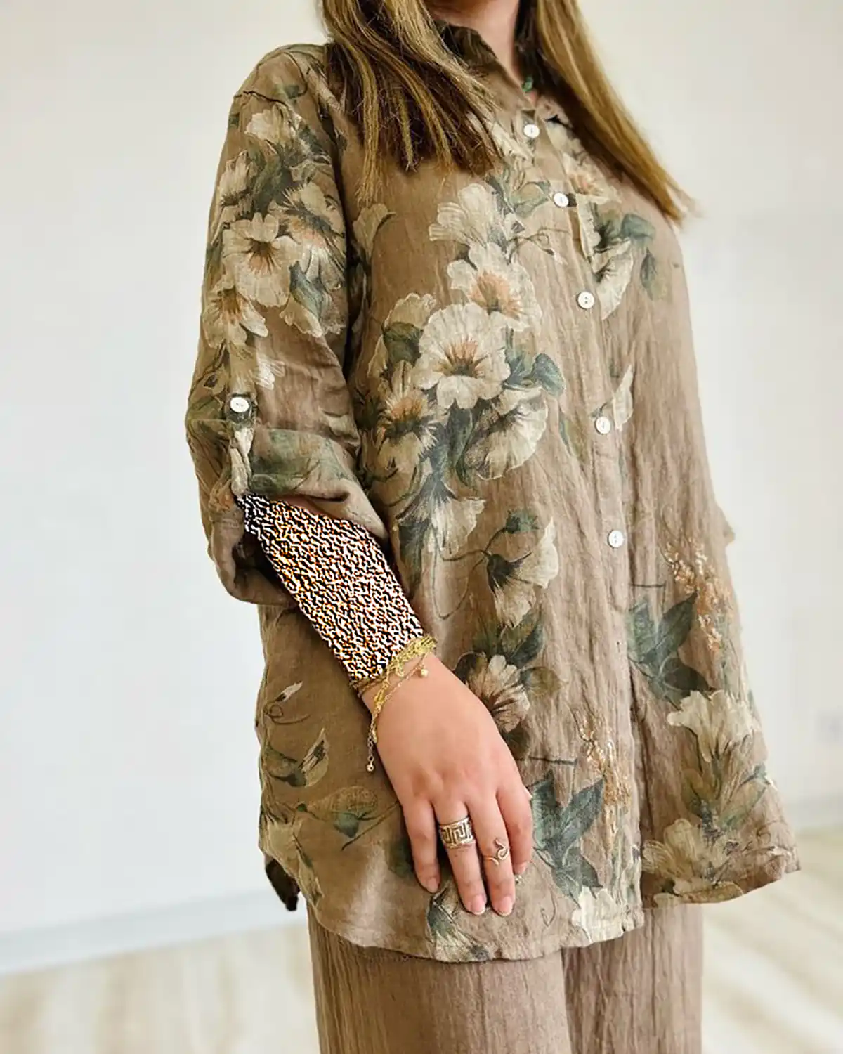 شومیز مانتویی دکمه دار زیبا