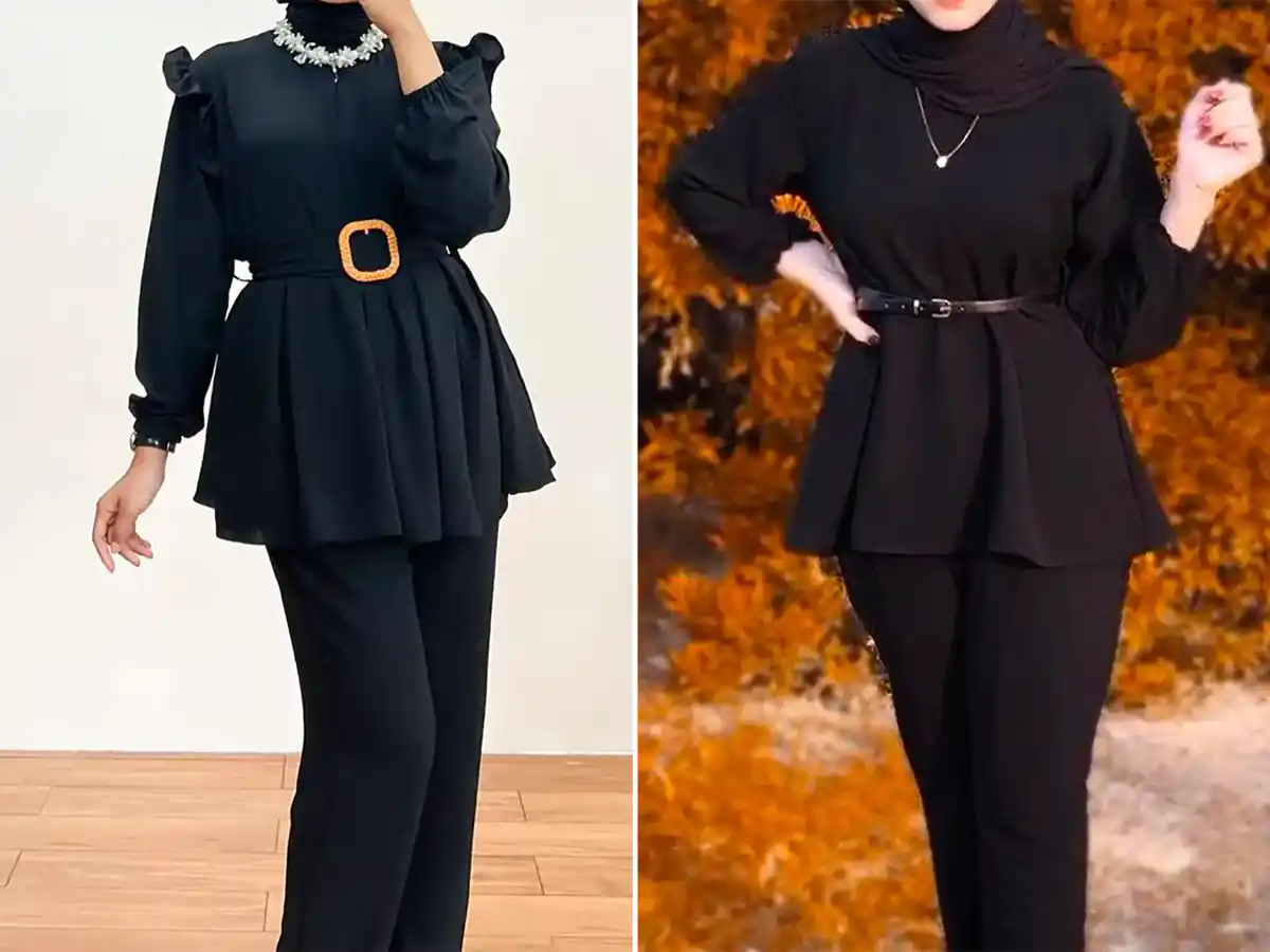 شومیز مانتویی مشکی شیک