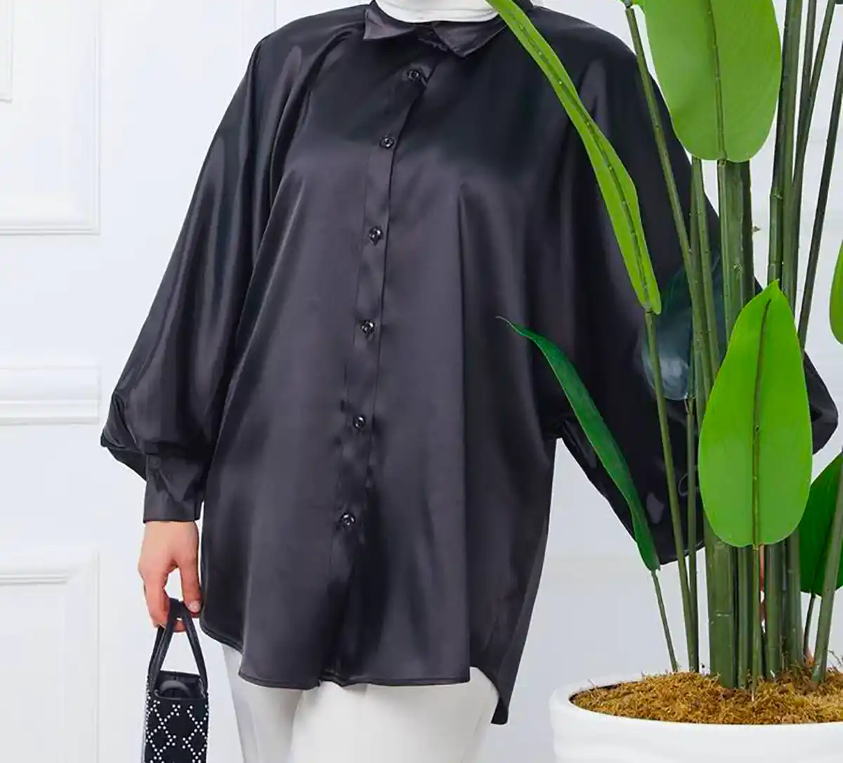 شومیز مانتویی مشکی شیک