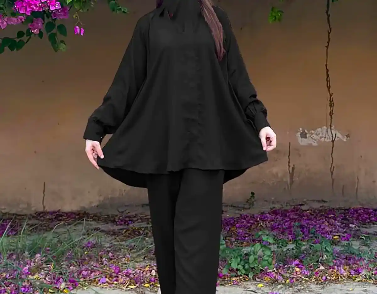 شومیز مانتویی مشکی شیک