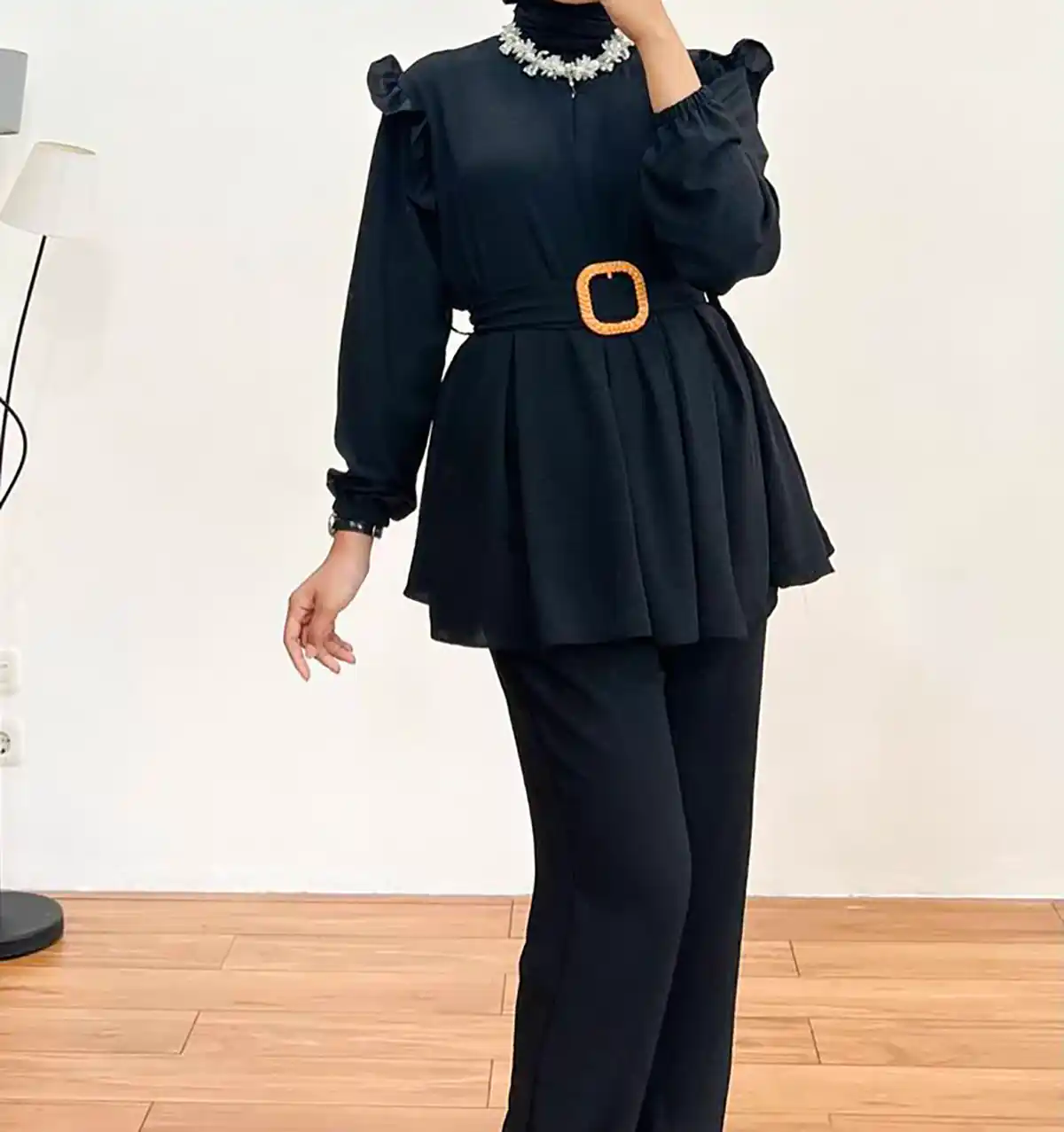 شومیز مانتویی مشکی شیک