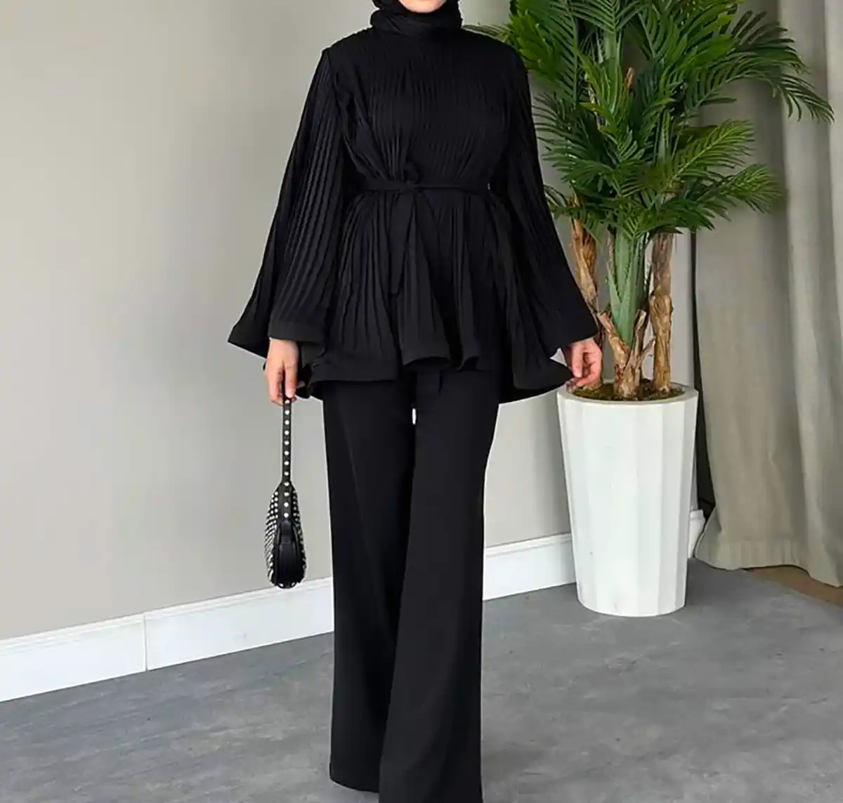 شومیز مانتویی مشکی شیک