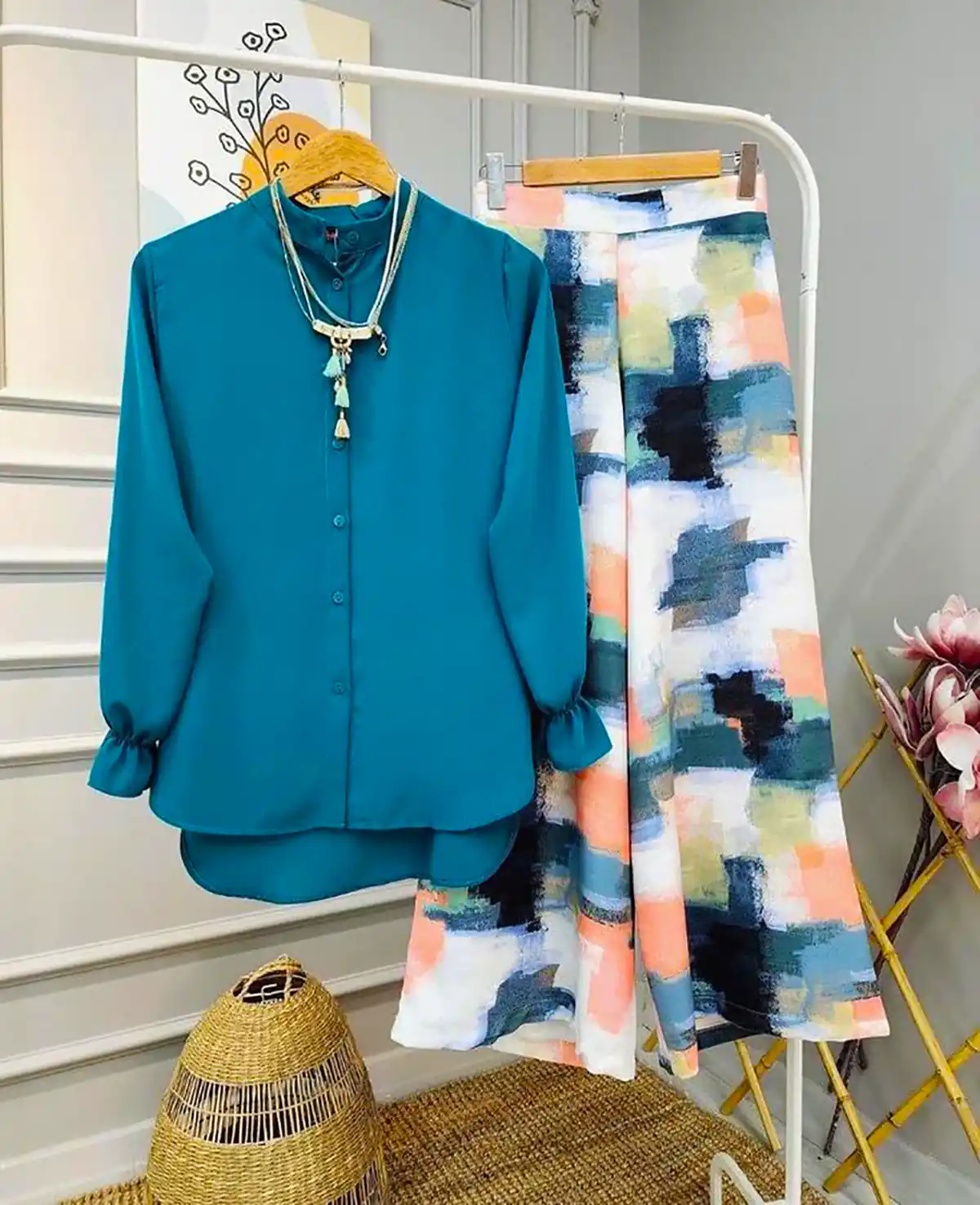 شومیز شلوار نخی زیبا