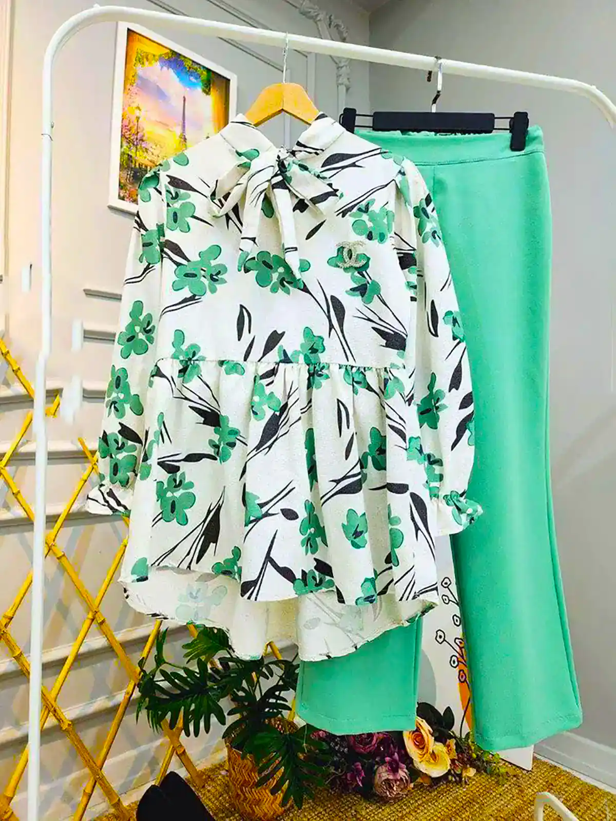 شومیز شلوار نخی زیبا