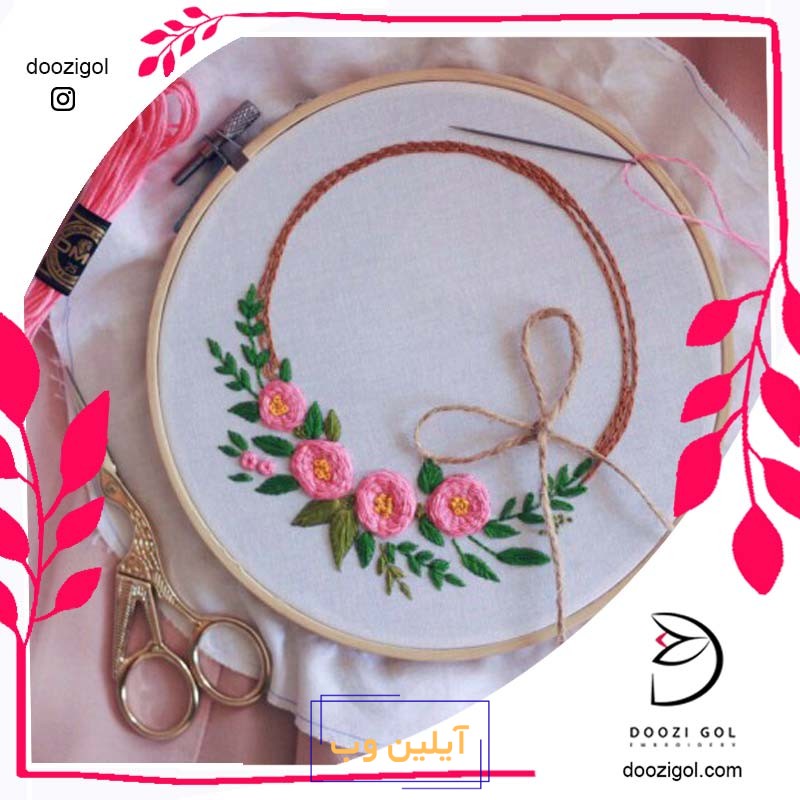 آموزش گلدوزی با دست روی کارگاه