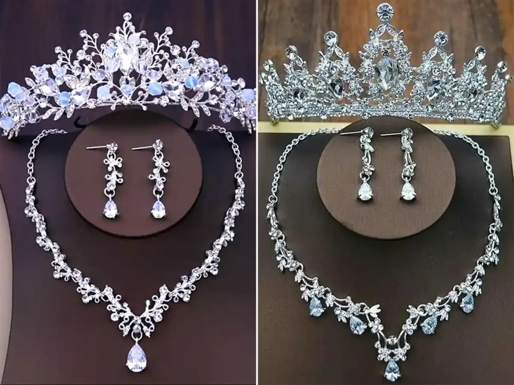 تاج و جواهرات شیک عروس