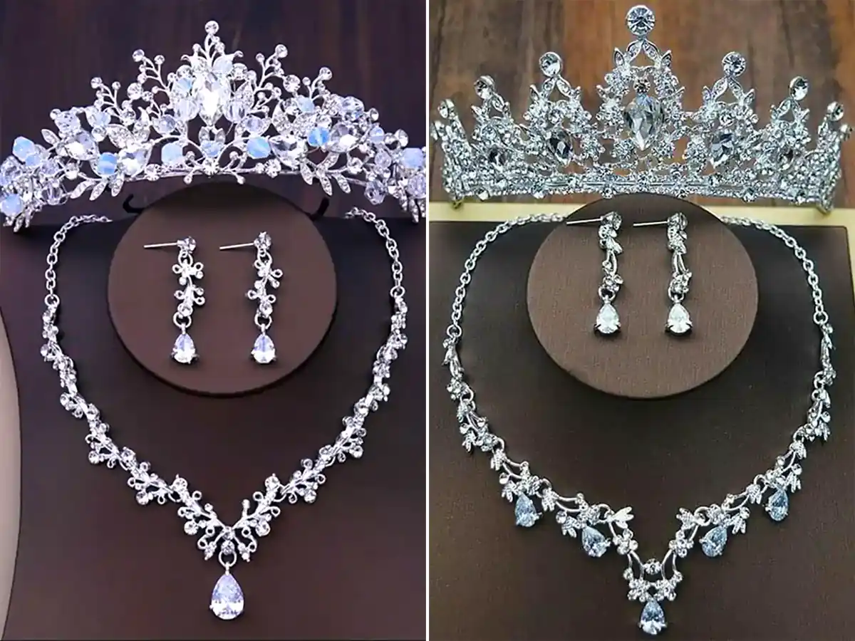 تاج و جواهرات شیک عروس