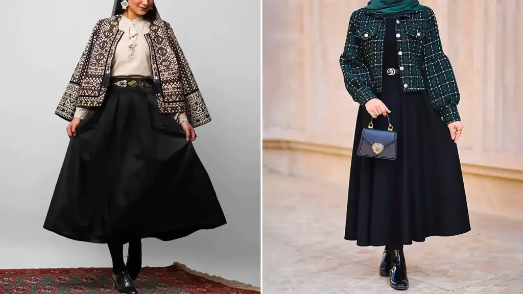 تیپ زنانه با دامن