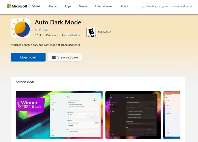برنامه Auto Dark Mode