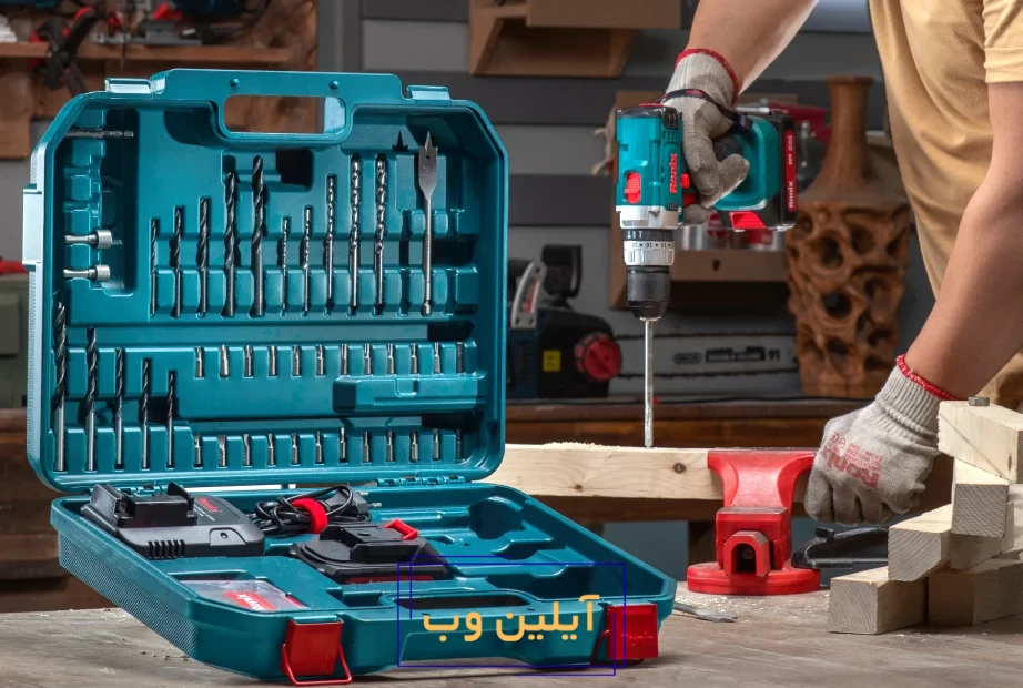 کیت دریل چکشی شارژی 20 ولت دو باتری 53 پارچه