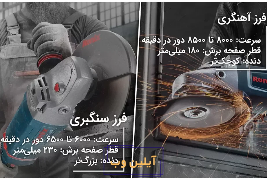 اینفوگرافی تفاوت فرز سنگبری و آهنگری